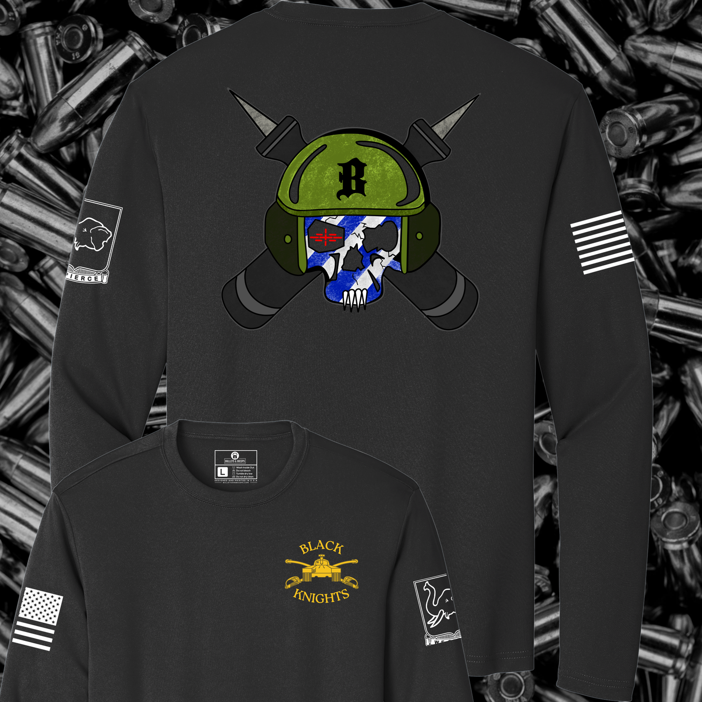 B CO 1-64 "BLACK KNIGHTS" LONG SLEEVE PT SHIRT