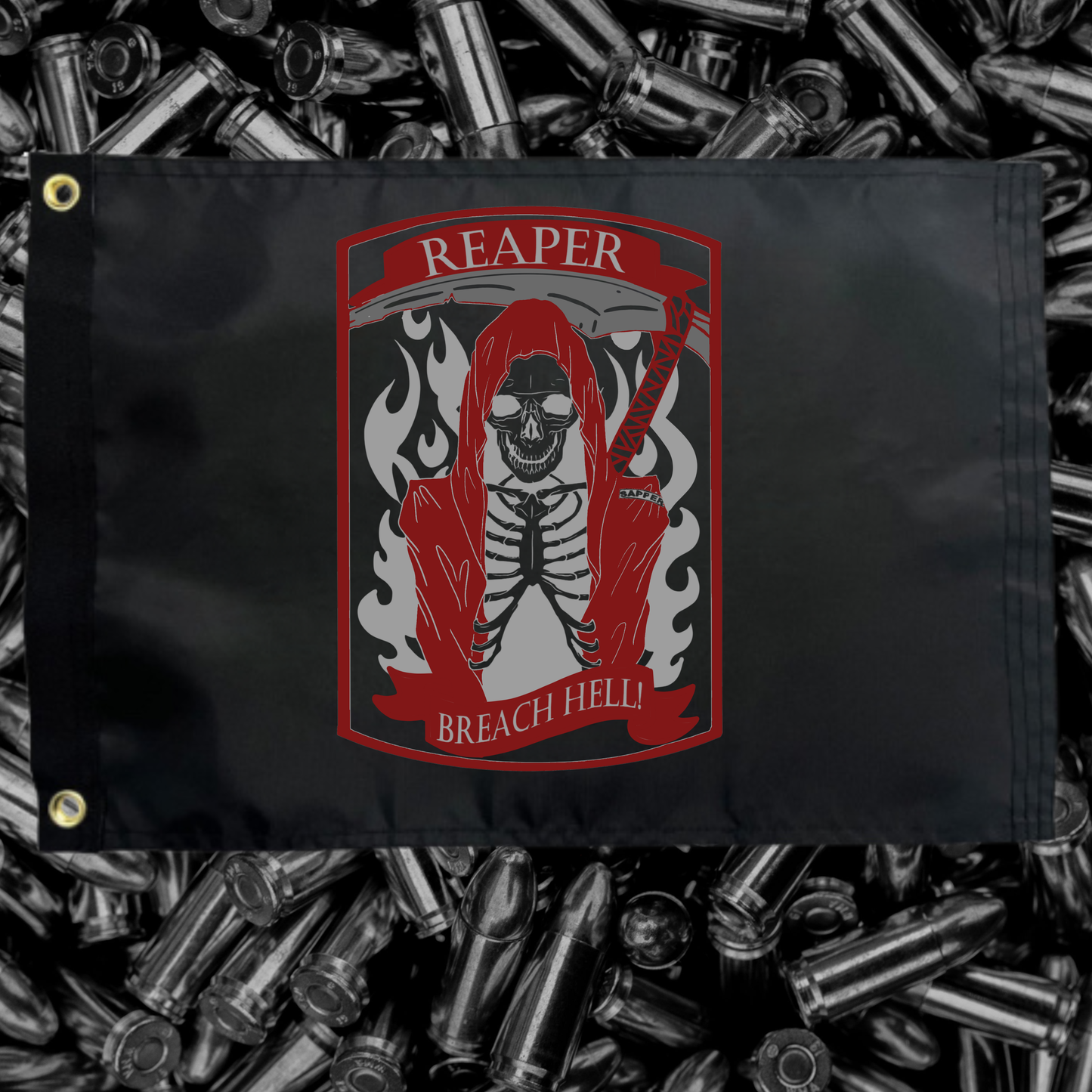 530th CEC-A "REAPERS"One-Sided Wall Flag PRESALE