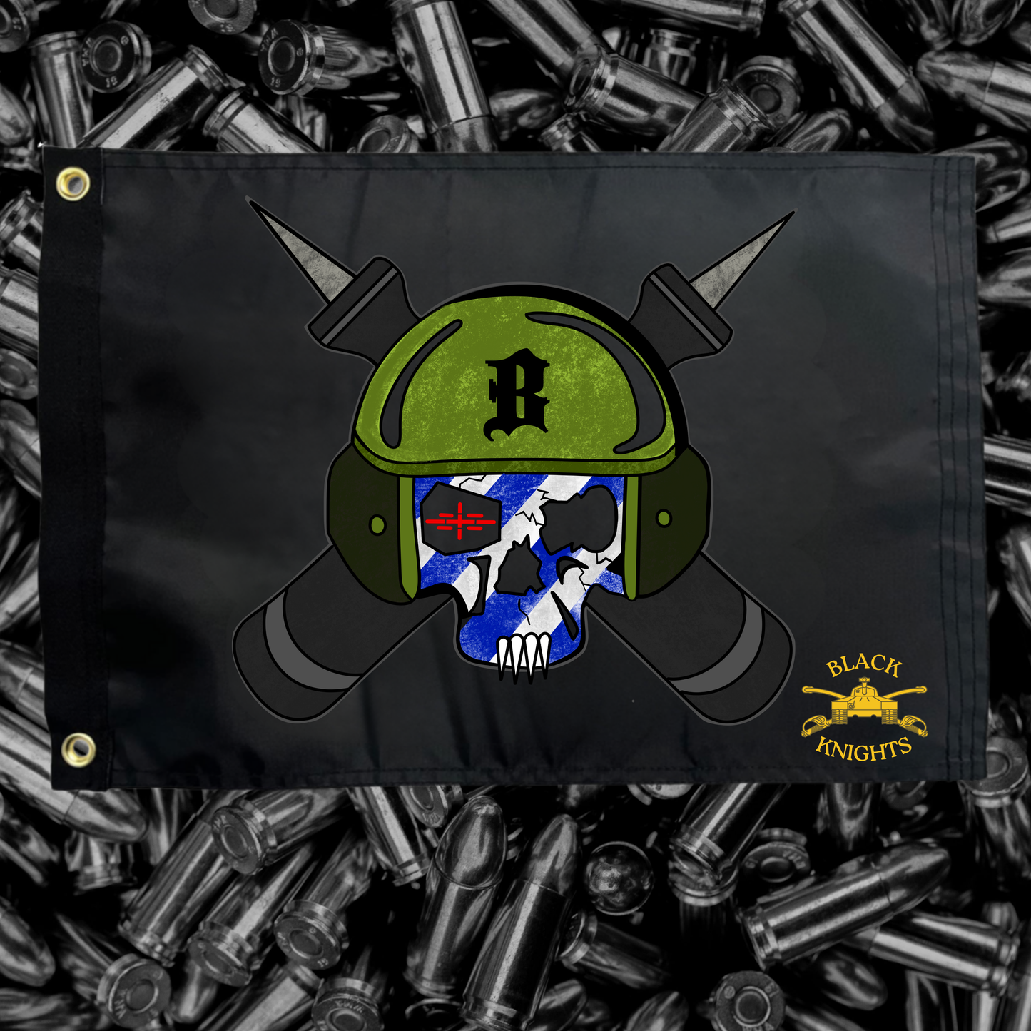 Bravo 1-64 Black Knight Ones-Sided Wall Flag