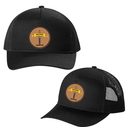1-306 In BN Black Snap-Back Trucker Hat