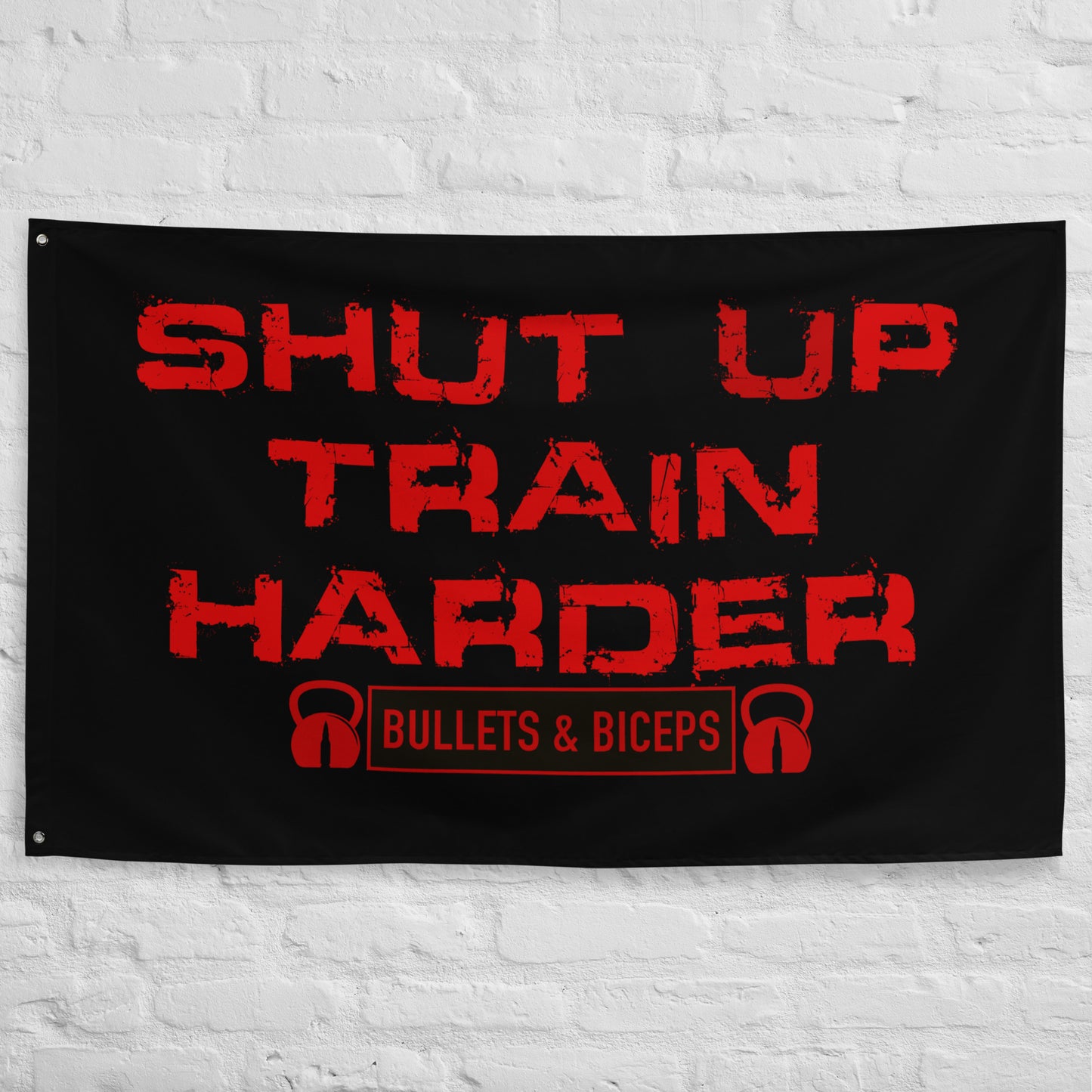 Train Harder Wall Flag